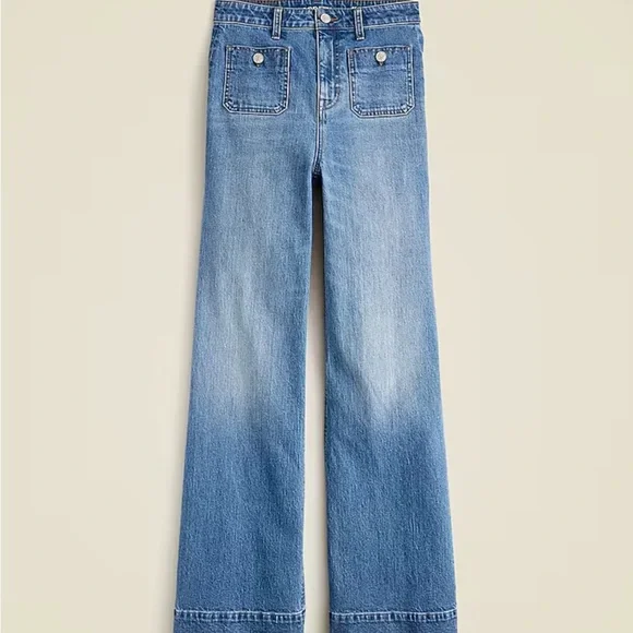 J. Crew NWT High-rise Sailor denim trouser in 1996 semi-stretch - Picture 2 of 10